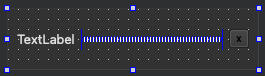 Widget with button, label, and a horizontal spacer.